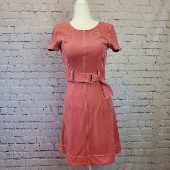 𝅺ROSE Harlow Pink Belted Dress sz. XS - Picture 1 of 6
